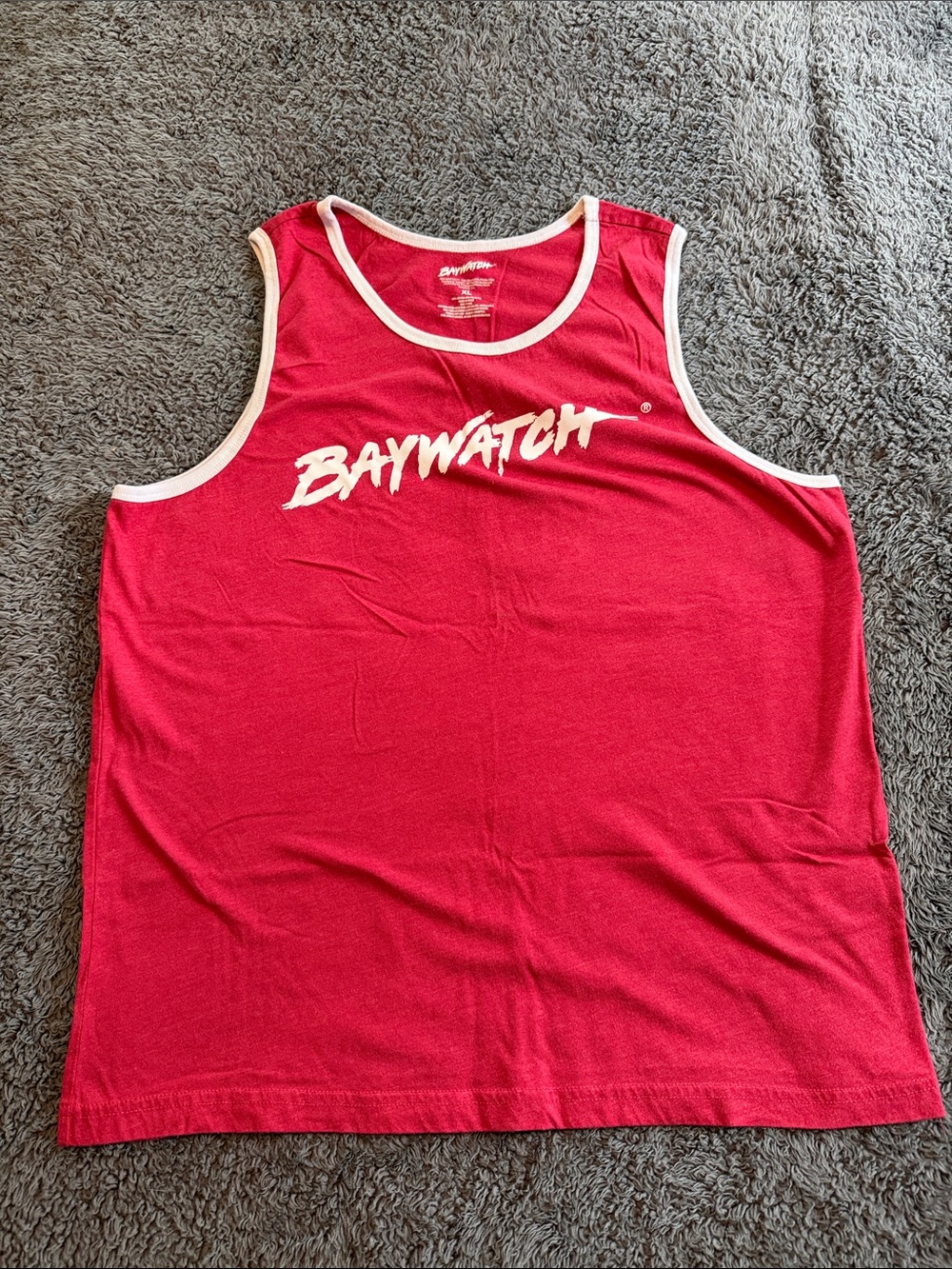 Baywatch Men's Red Tank Top with White Trim